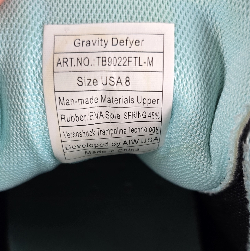 Gravity Defyer Women's Black and Teal Sneakers Size 9 - Picture 2 of 8
